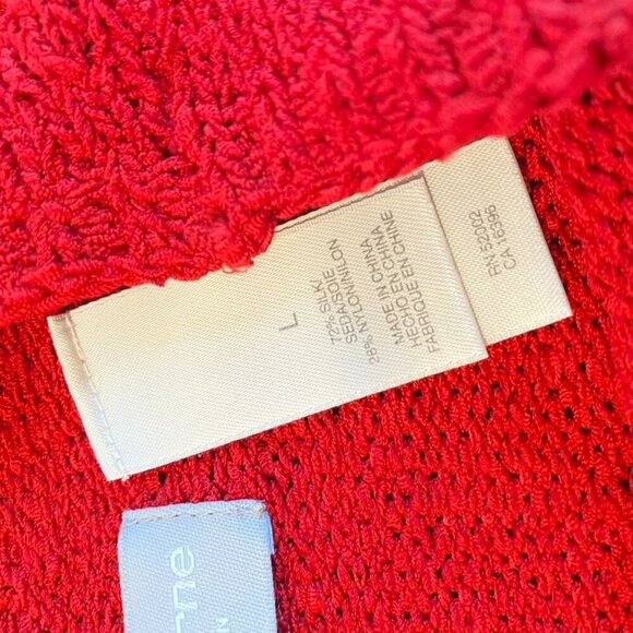 Liz Claiborne Collection Red Sleeveless Silk Blend Sweater Vest Top L - Picture 6 of 10